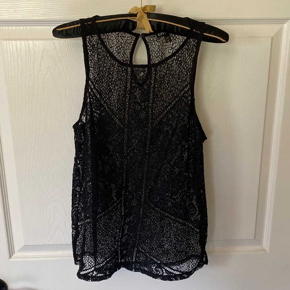 Express black lace top size S